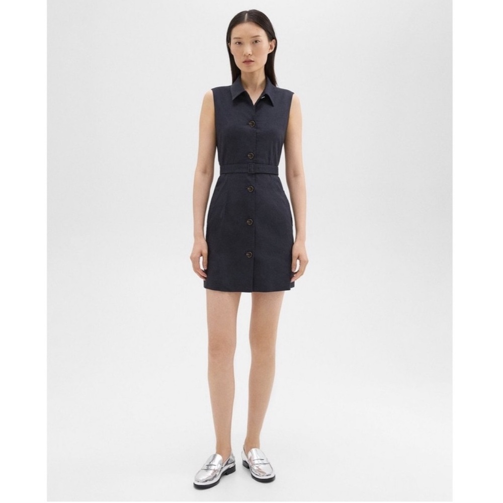 NWT Theory belted linen dress in Concord